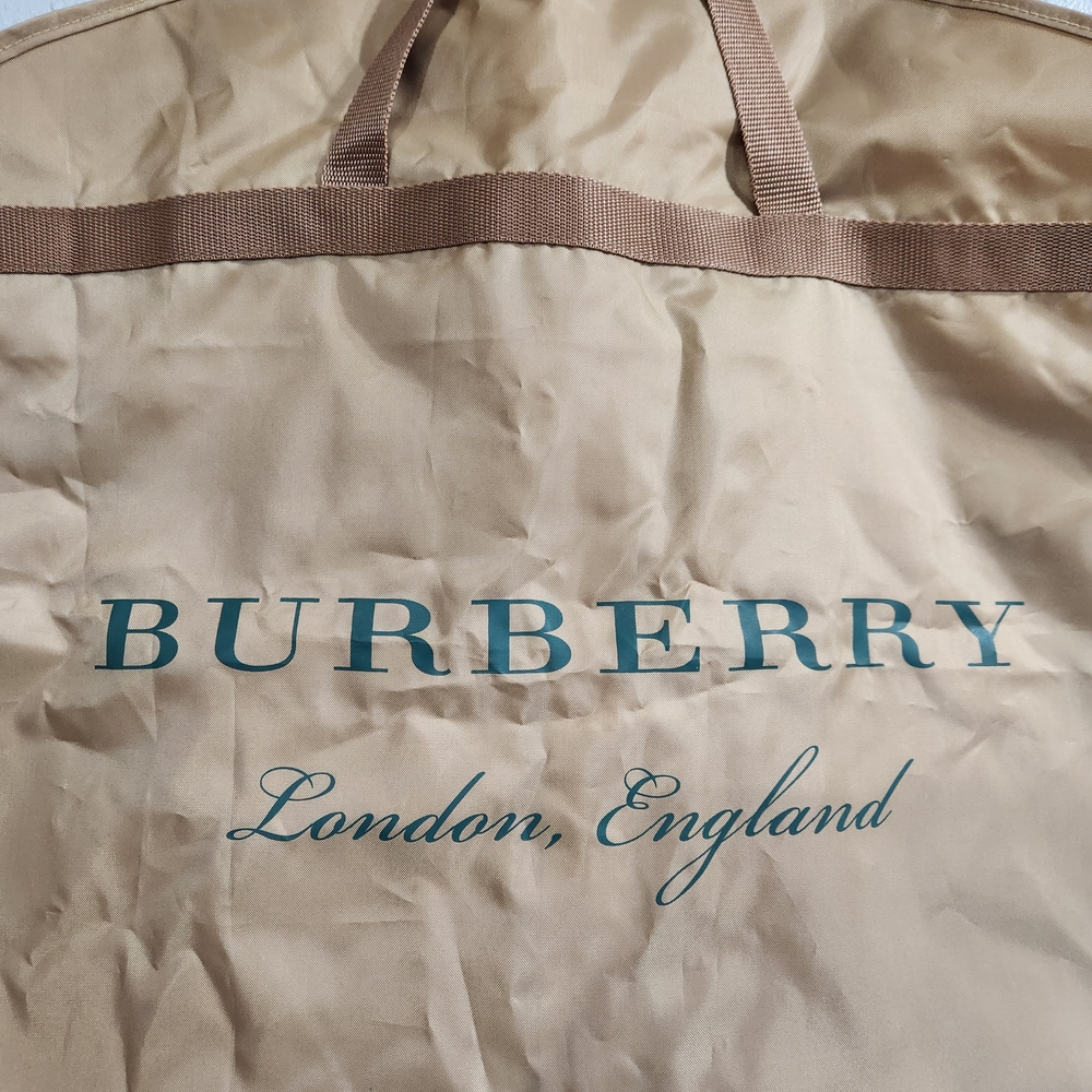 Burberry Tan Garment Bag Full Size Fold Up Nylon Carry Handles - Picture 2 of 8